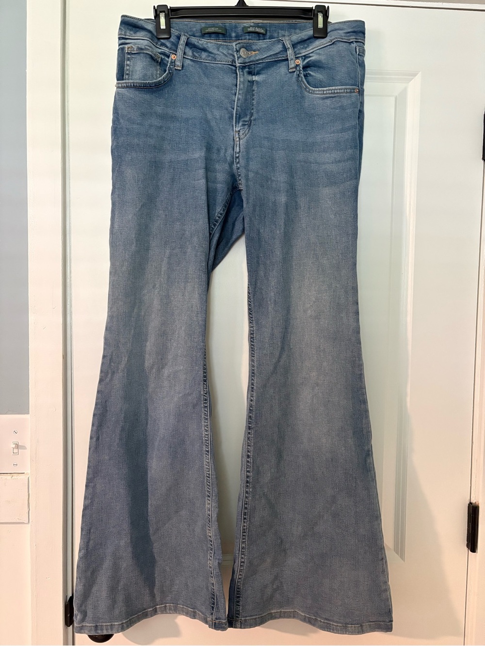 Wild Fabe Light Blue Women's High Rise Flared Jeans 14
